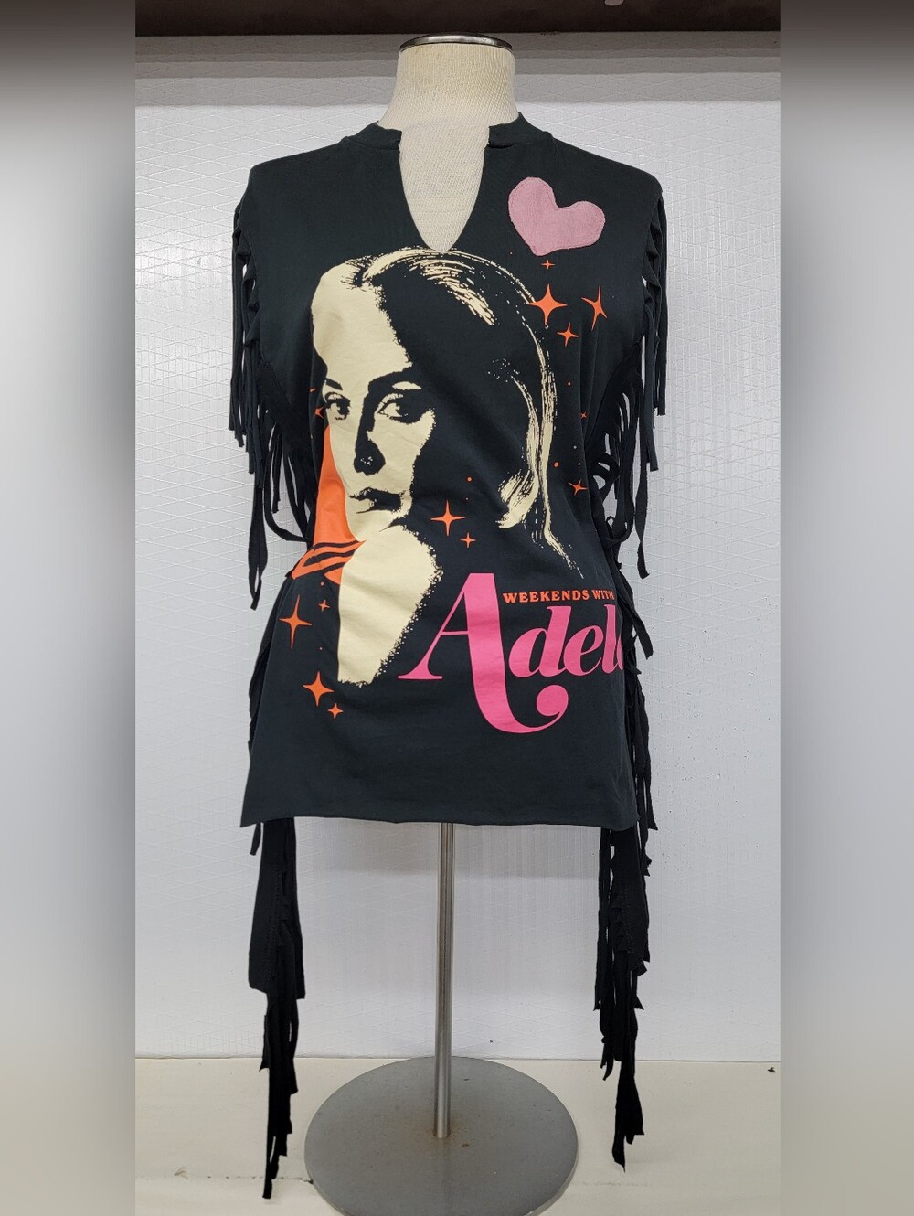 Adele Music Fringe Tee Upcycled Retro Band Merc